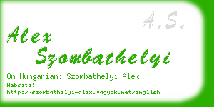 alex szombathelyi business card